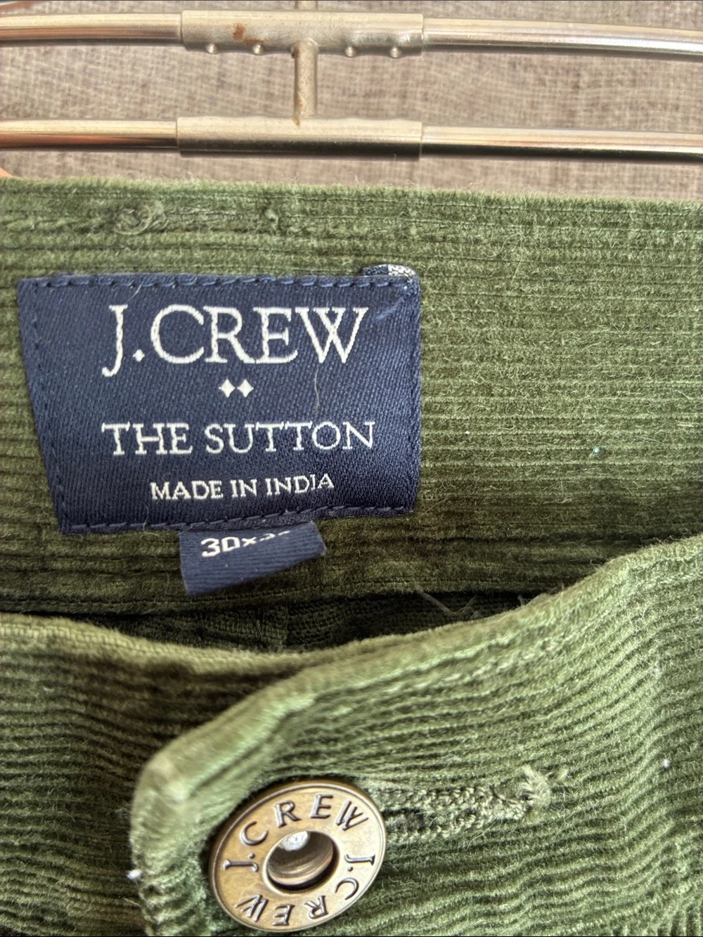 J. Crew Men’s Dark Olive Corduroy Pants 30x30 - Picture 3 of 4